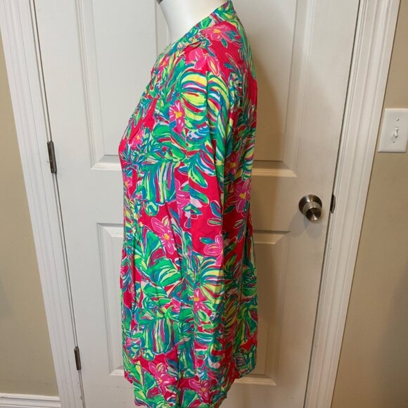 Lilly Pulitzer Pink Floral Sarasota Tunic, Size M - Picture 3 of 5